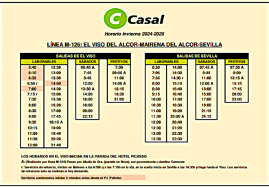 Horario de Invierno del Servicio de Autobuses Metropolitano