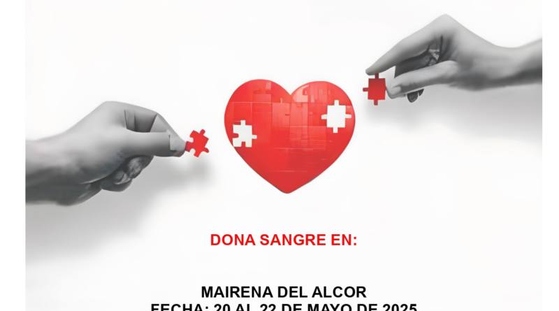 Donación de Sangre la semana que viene de martes a jueves en la Veracruz de Mairena