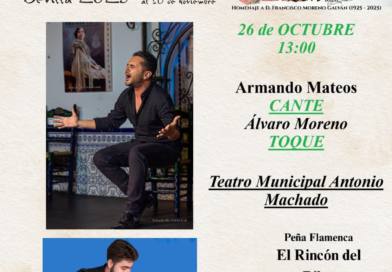 Recital flamenco con Armando Mateo y la guitarra de Álvaro Moreno en El Viso del Alcor