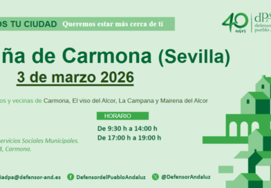El Defensor del Pueblo Andaluz visitará Carmona este próximo martes día 3