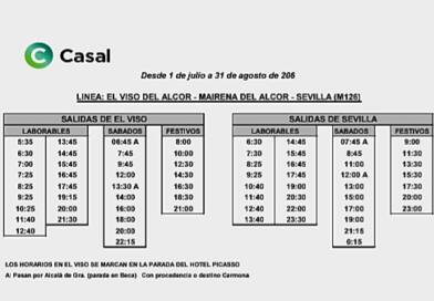 Nuevo horario veraniego de los autobuses Casal desde el día 1 de julio: Líneas M-106 y M-126