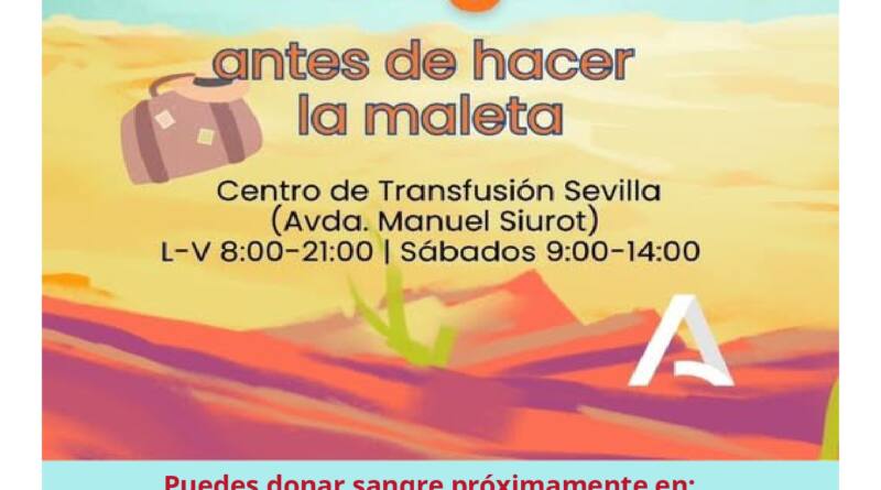 Este miércoles, campaña veraniega de donación de sangre en la Veracruz de Mairena del Alcor