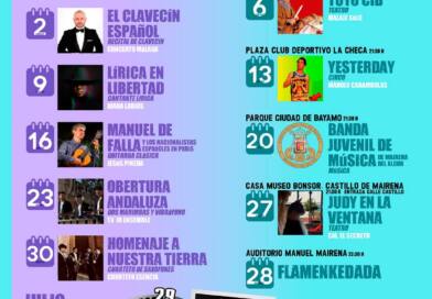 Programación completa por días y espacios de los espectáculos de «Un verano de Cine»