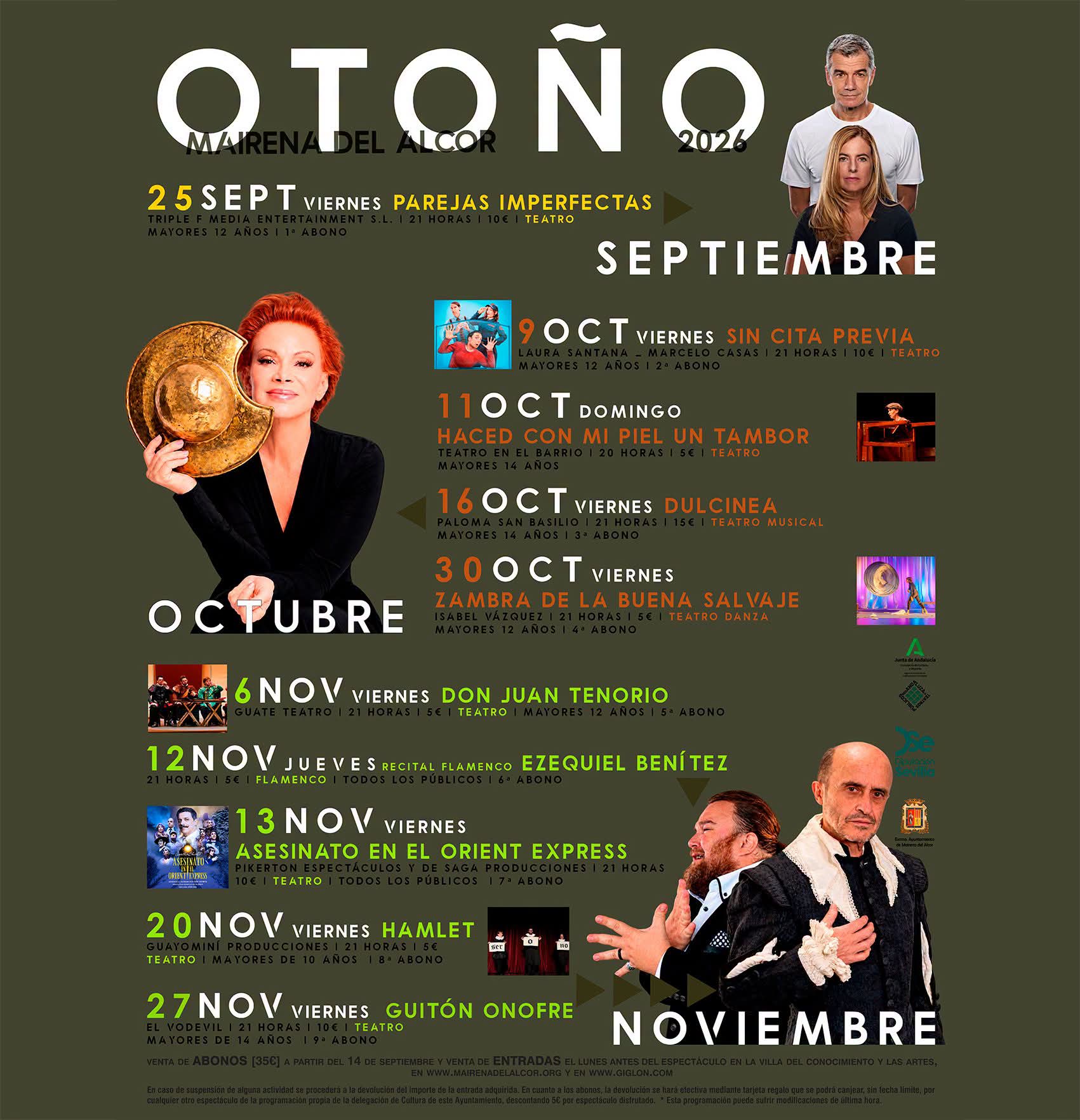 Programa Cultural de Otoño en el Teatro Municipal Calixto Sánchez de Mairena del Alcor